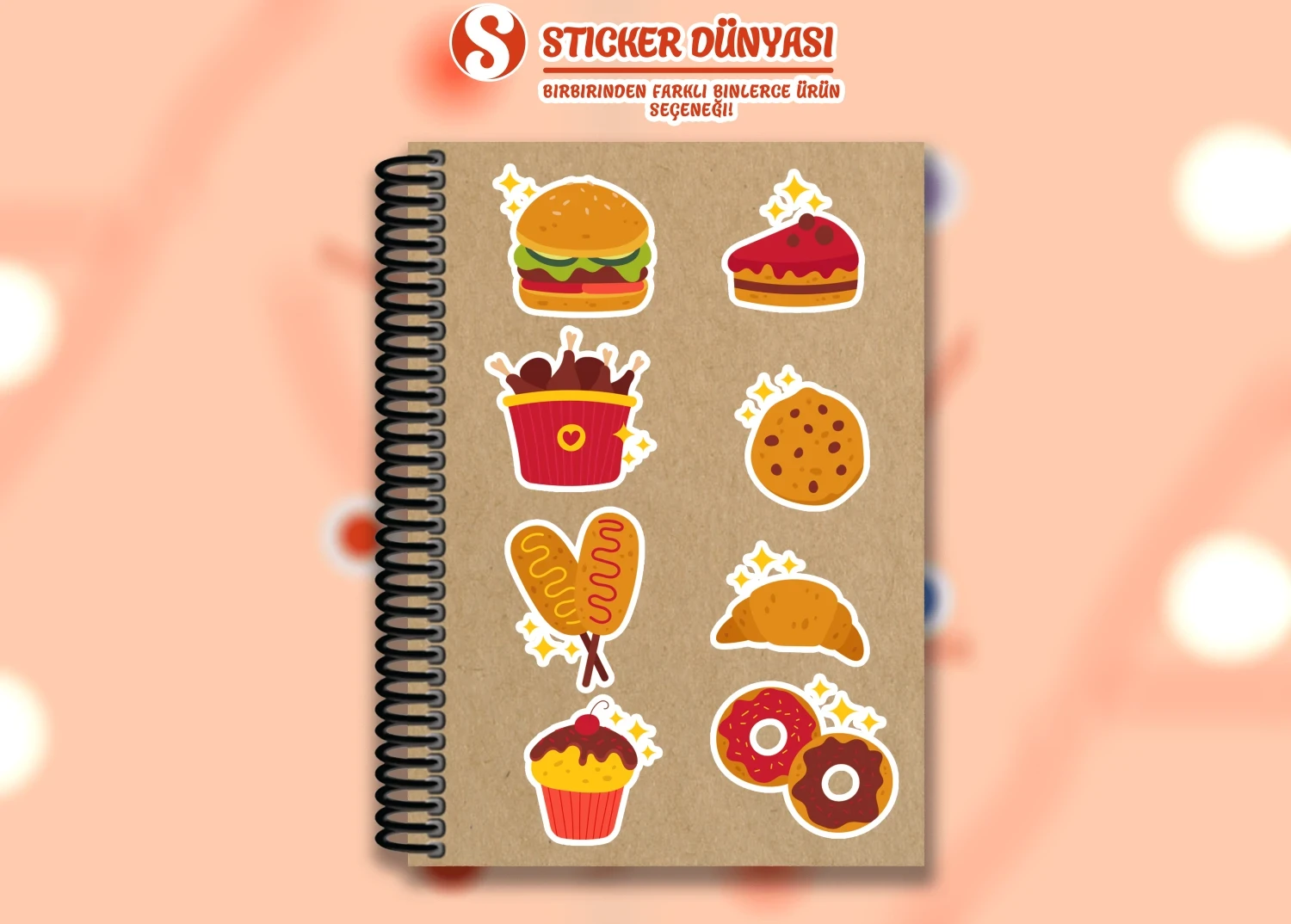 Fast Food Desenli Lezzetli Sticker Koleksiyonu (FastFood1) görsel 3